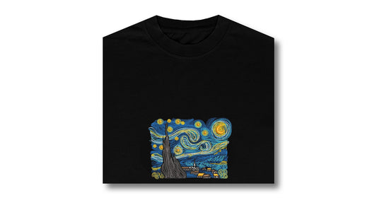 Embroidery Of Van Gogh Art on t-shirts with premium quality and design