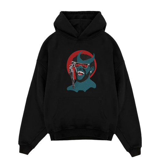 'The Devil Rockin' Embroidered: Hoodie