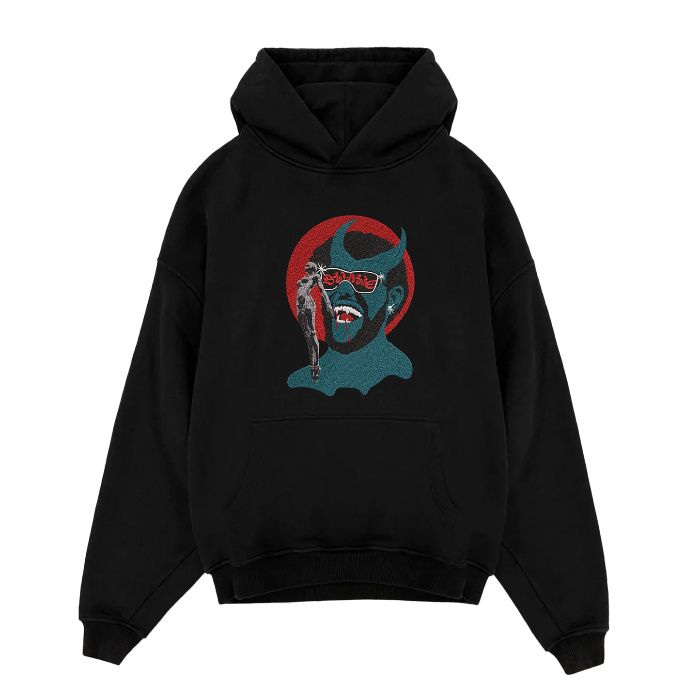 'The Devil Rockin' Embroidered: Hoodie